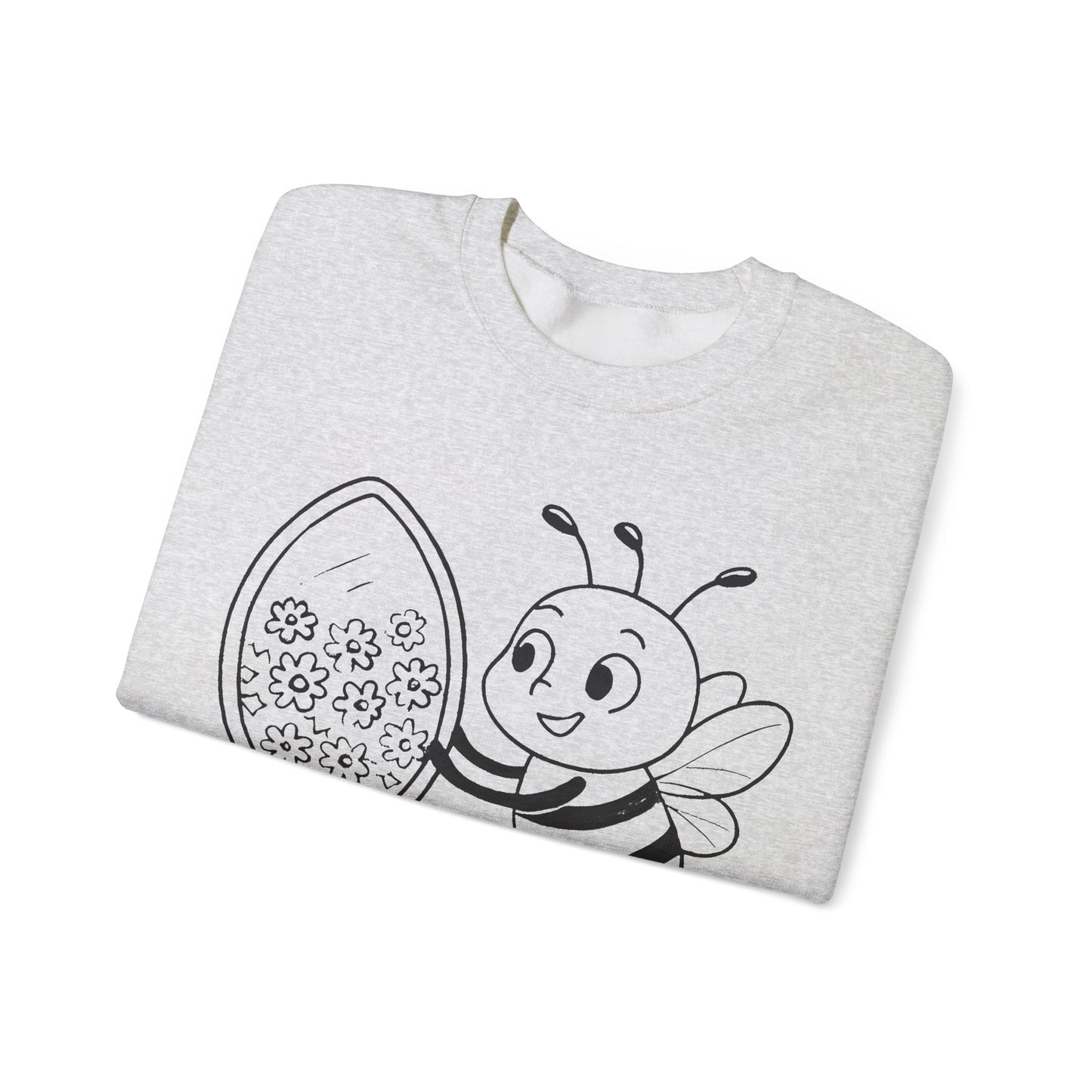Believe In Yourself  - Chalkboard Playful Bee Gazes into Leaf Mirror Sweatshirt