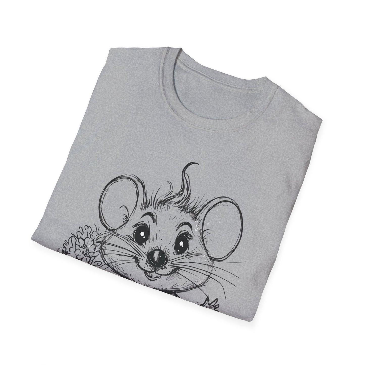 Have A Mice-Day T-Shirt - Mouse Holding Flowers Design
