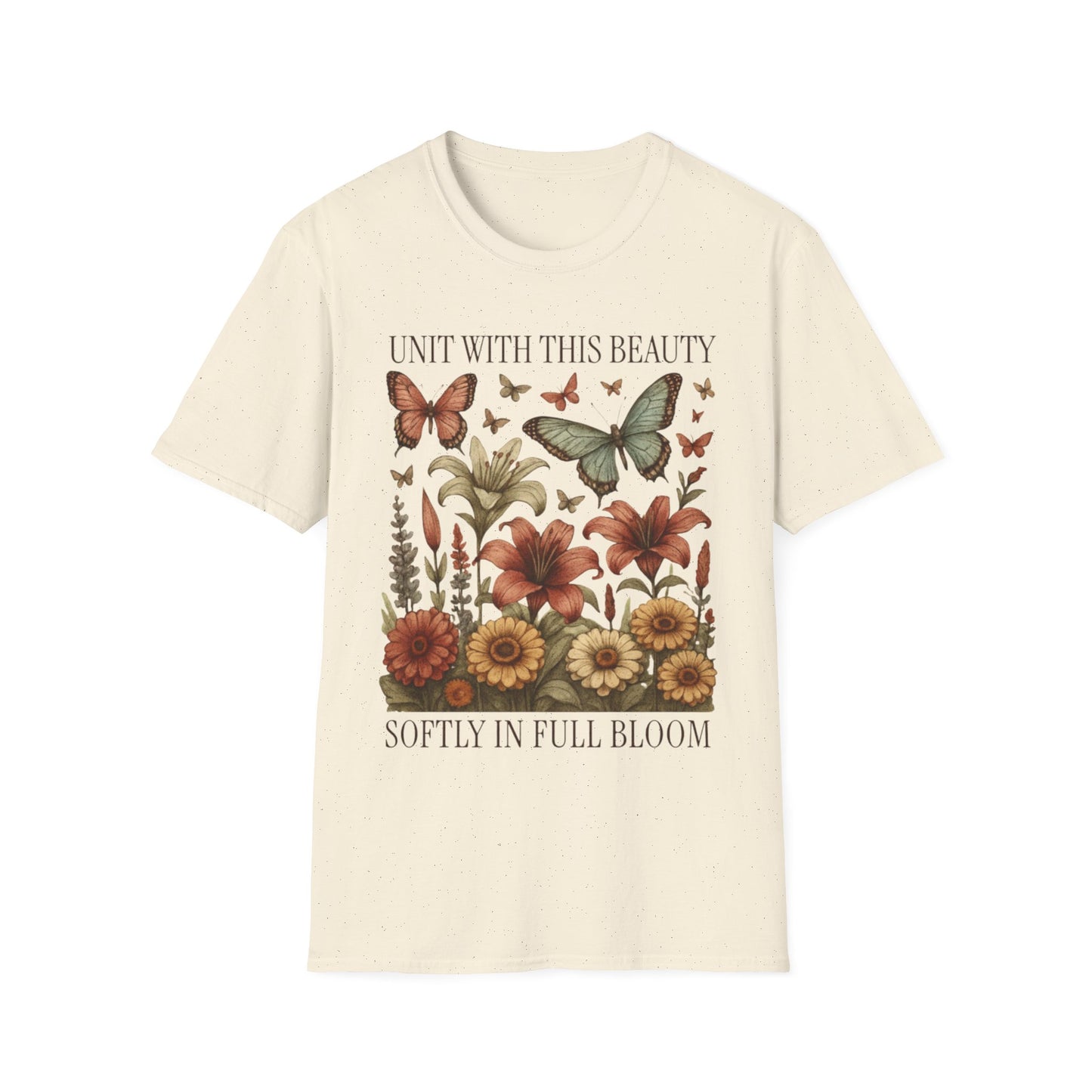 Unit With This Beauty - Vintage Flowers and Butterflies T-Shirt