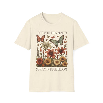 Unit With This Beauty - Vintage Flowers and Butterflies T-Shirt