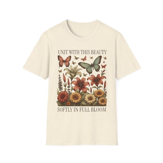 Unit With This Beauty - Vintage Flowers and Butterflies T-Shirt