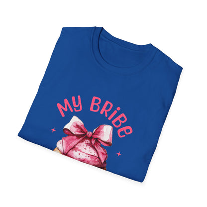 My Bribe Cupcake Makes Me Happy Inside Out -  Watercolor Pink Cupcake T-Shirt