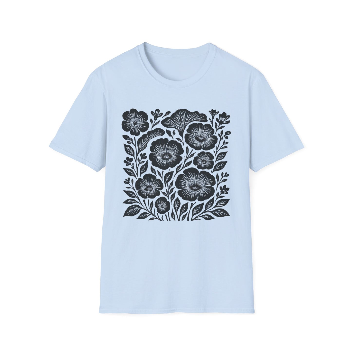 Monochrome Silhouette Cut-out Floral T-Shirt