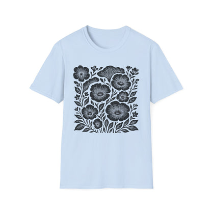 Monochrome Silhouette Cut-out Floral T-Shirt