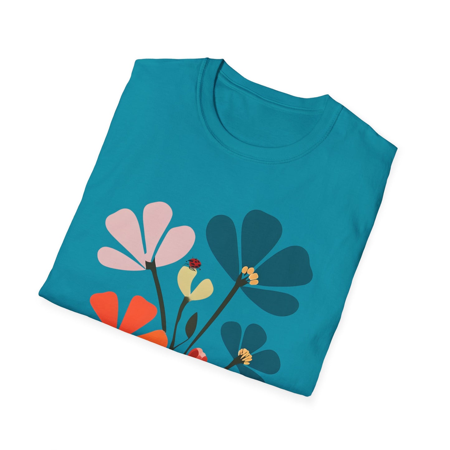 Vibrant Flowers Minimalistic T-Shirt Design