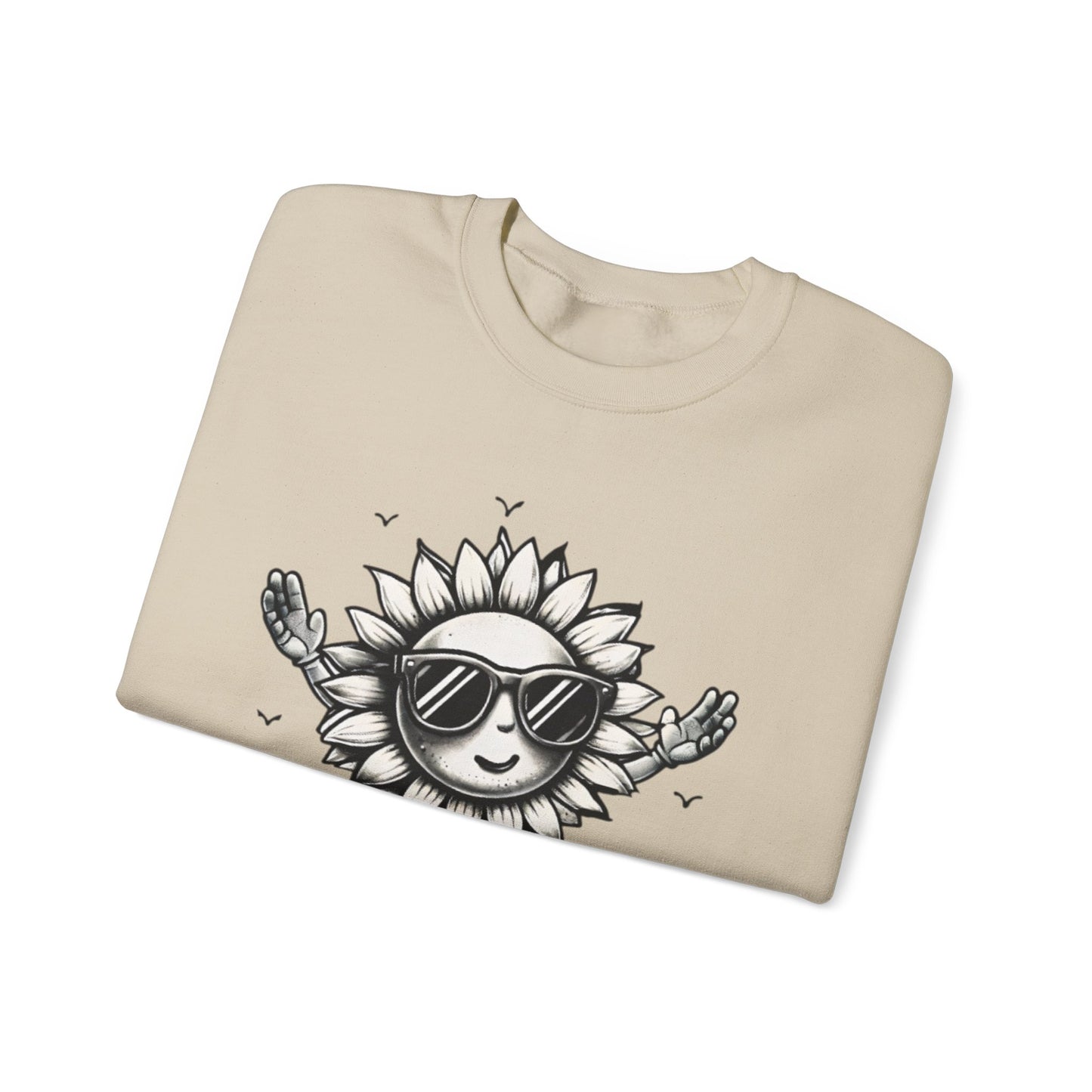 Photosyntheslay - Playful Cartoon Sunflower with Sunglasses Sweatshirt