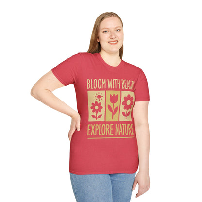 Bloom With Beauty T-Shirt -  Floral Silhouette Design