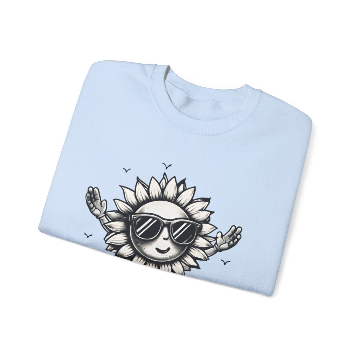 Photosyntheslay - Playful Cartoon Sunflower with Sunglasses Sweatshirt
