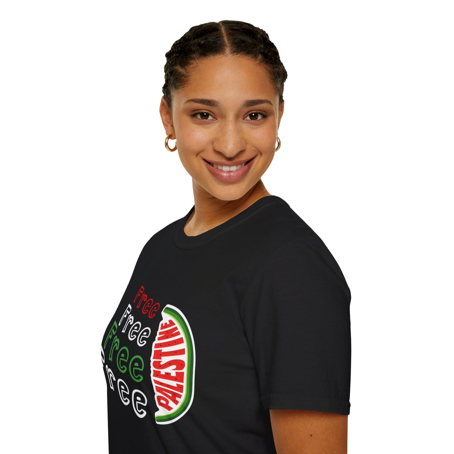 Free Palestine - Asymmetrical Typography T-Shirt