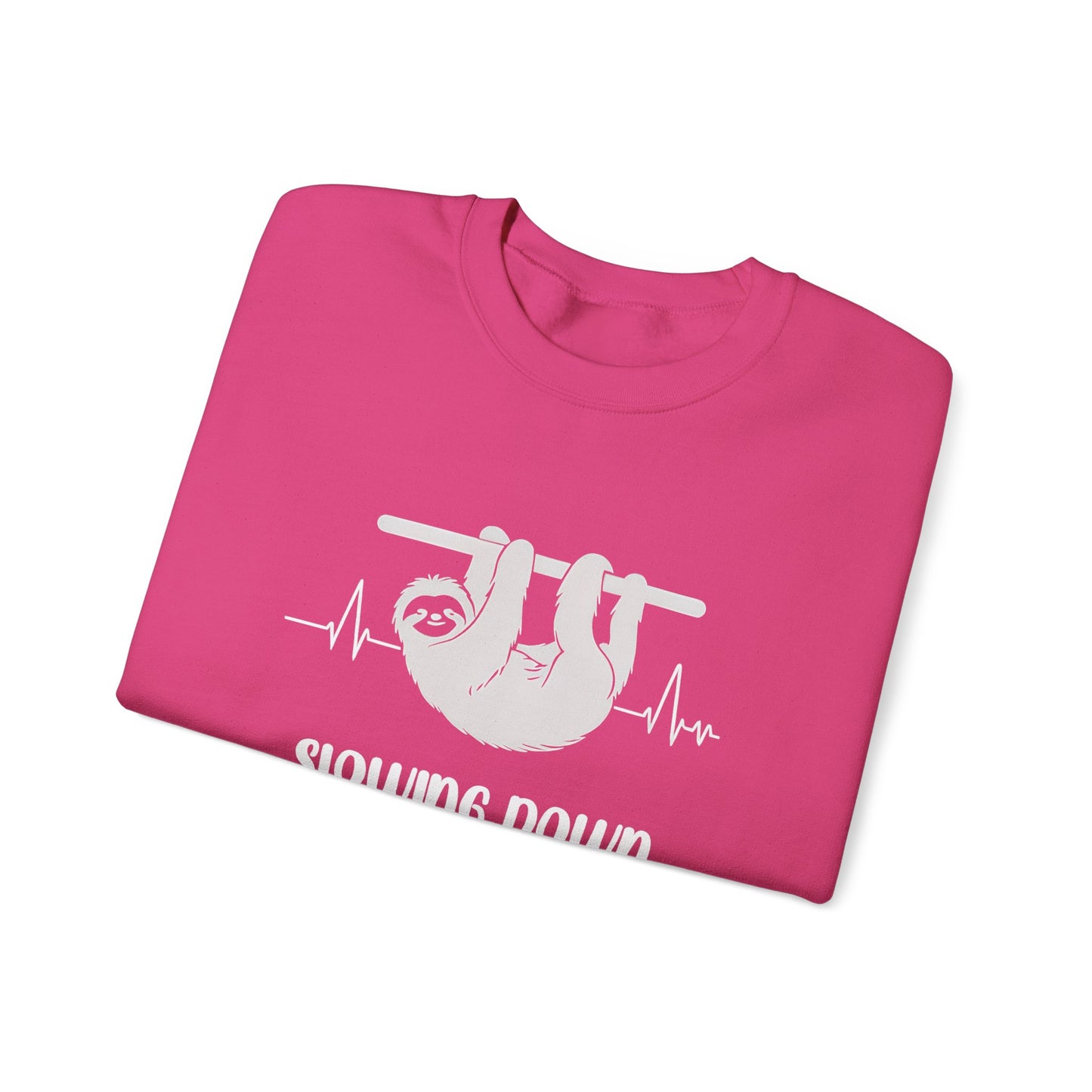 Slowing Down Is My Cardio - Sloth Silhouette With Heartbeat Playful Sweatshirt