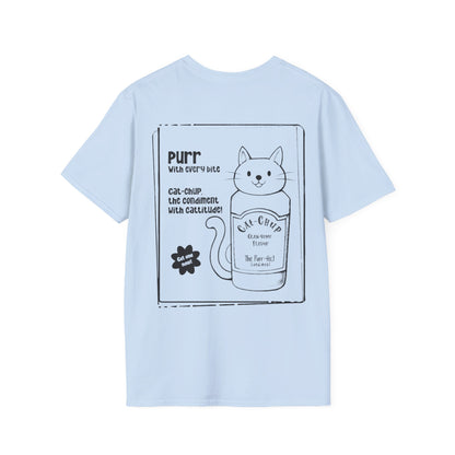 Cat-Chup T-Shirt - Cat-Shaped Catchup bottle Advertisement Design