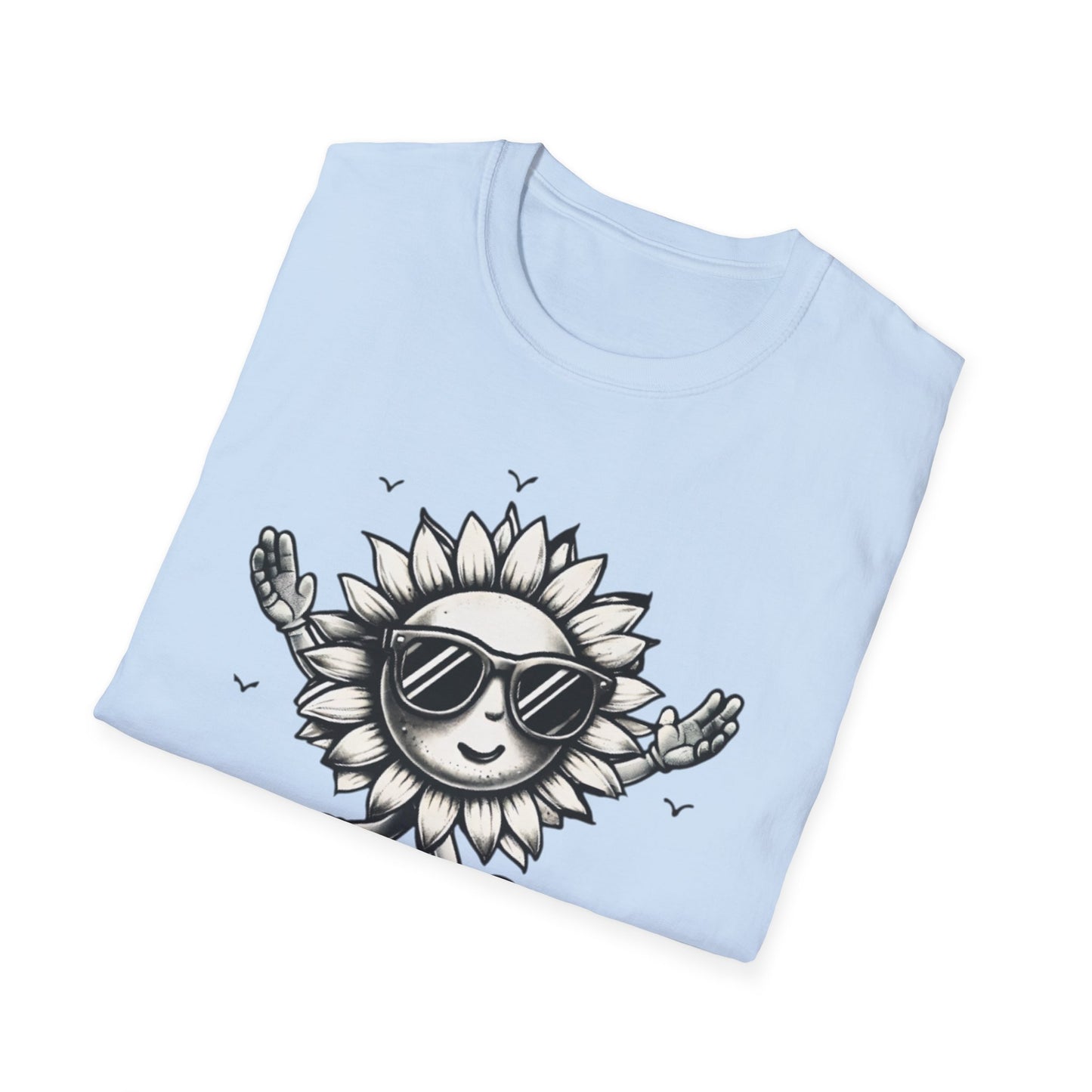 Photosyntheslay  - Playful Cartoon Sunflower with Sunglasses T-Shirt