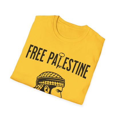 Free Palestine Free World - Man Wearing Palestinian Kuffiyah