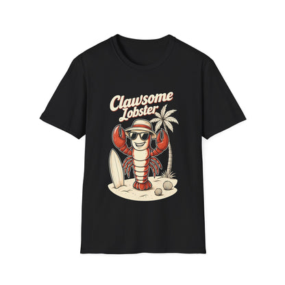 Clawsome Lobster T-Shirt - Lobster with Sunglasses Enjoying Beach Design