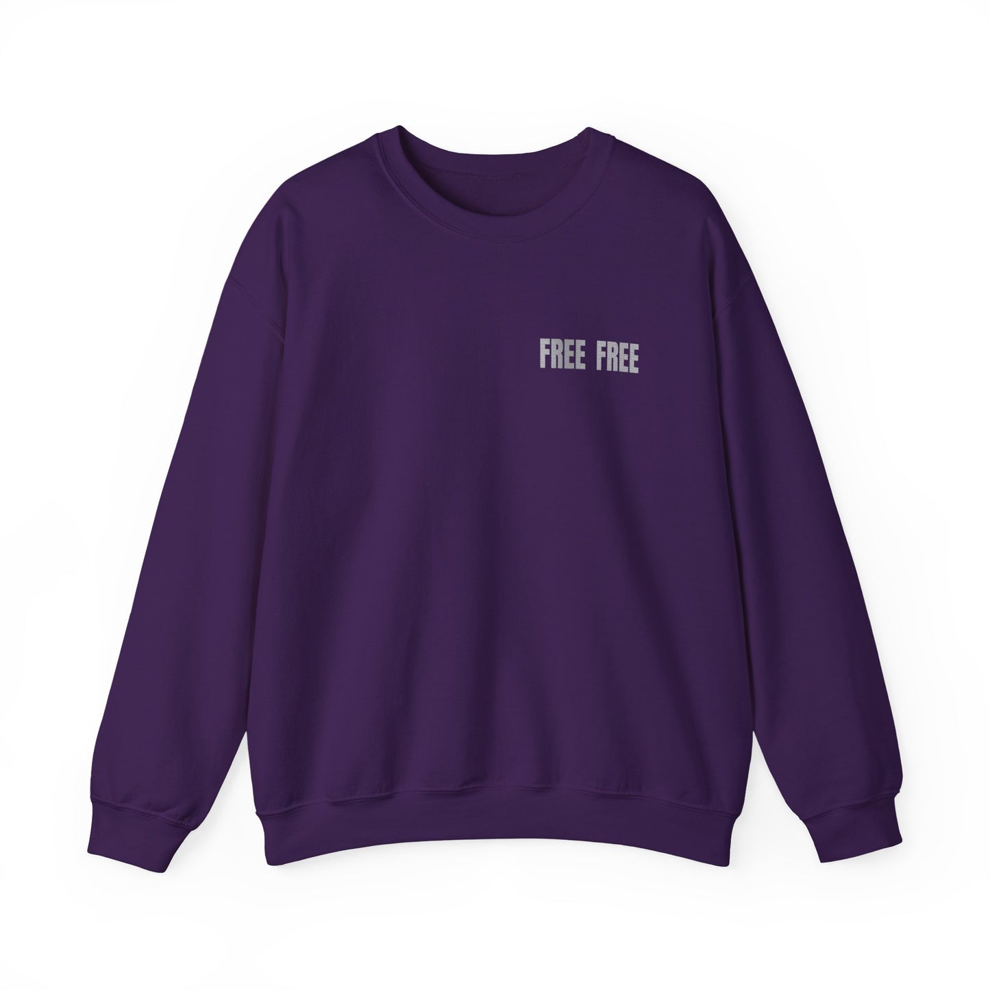 Free Free Free Palestine - Monochrome Metallic-like Style Typography  Front and Back Design Sweatshirt