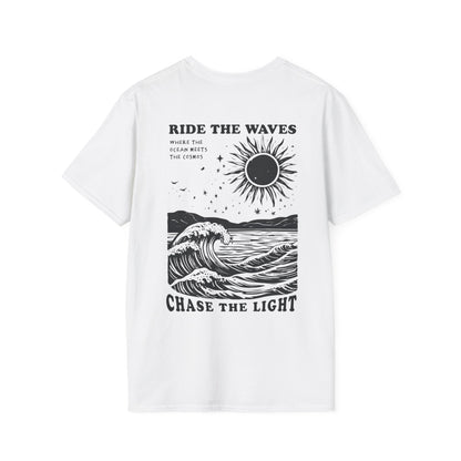 Ride the Waves - Vintage Ocean Waves and Cosmos T-Shirt