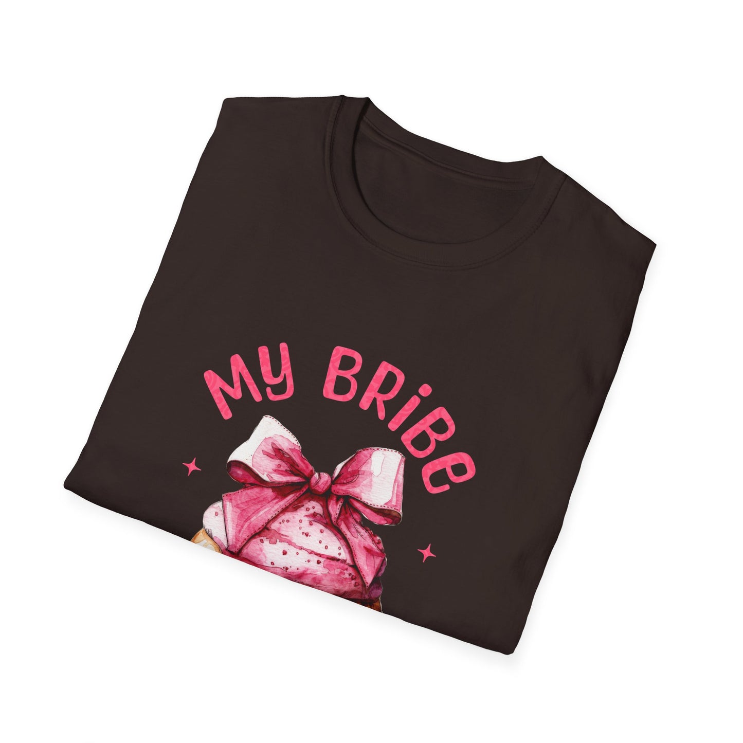 My Bribe Cupcake Makes Me Happy Inside Out -  Watercolor Pink Cupcake T-Shirt