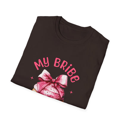 My Bribe Cupcake Makes Me Happy Inside Out -  Watercolor Pink Cupcake T-Shirt