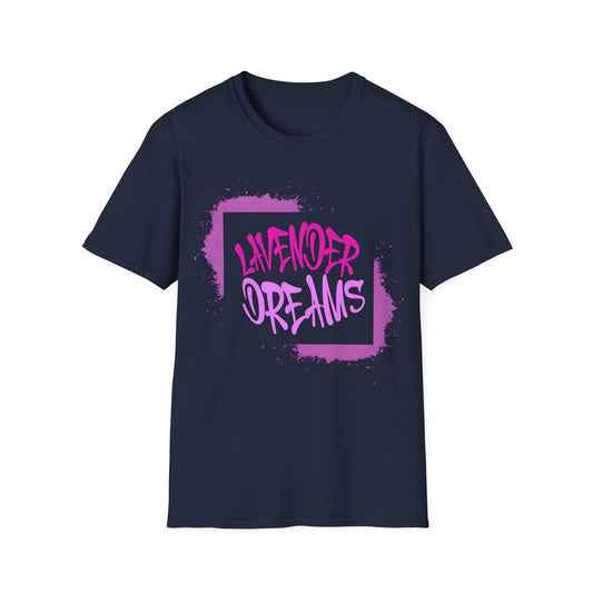 Lavender Dreams T-Shirt - Bold Graffiti Pink Typography Design