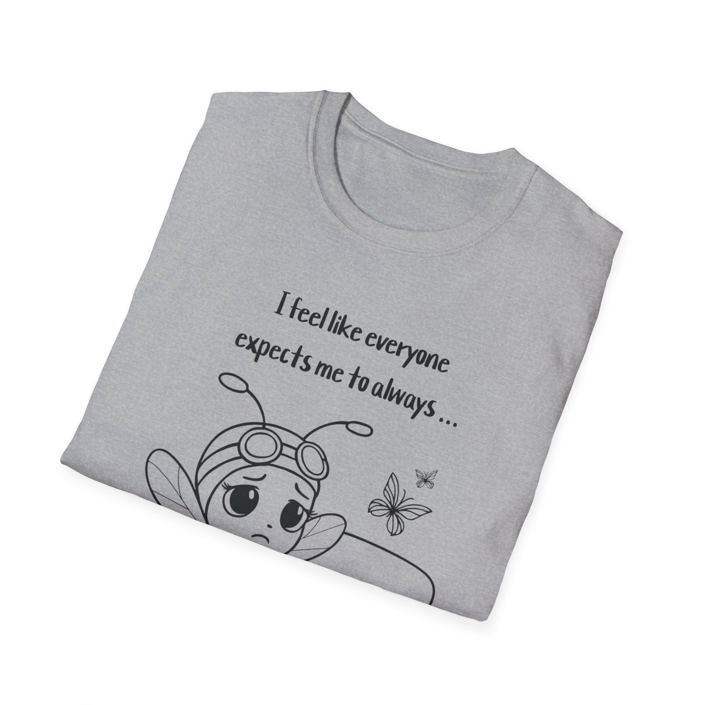 Bee Happy - Sad Bee Sitting on Couch With Self Talk T-Shirt