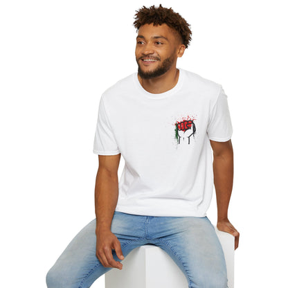 United Until Palestine Is Free - Activism Hand Palestinian Flag Front and Back Design T-Shirt