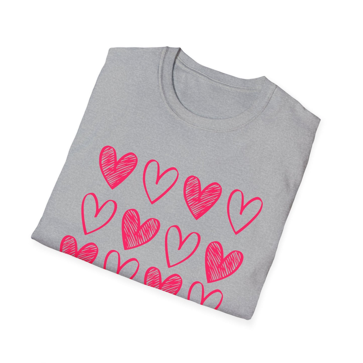 On Repeat, Play The Nice Moments - Monochrome Hearts Grid T-Shirt