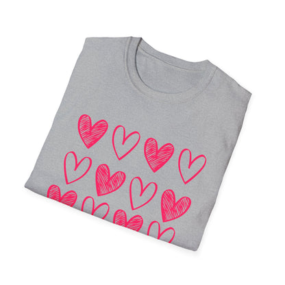 On Repeat, Play The Nice Moments - Monochrome Hearts Grid T-Shirt