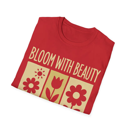Bloom With Beauty T-Shirt -  Floral Silhouette Design