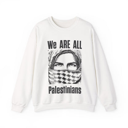 We are all Palestinians Graphic Sweatshirt mans face