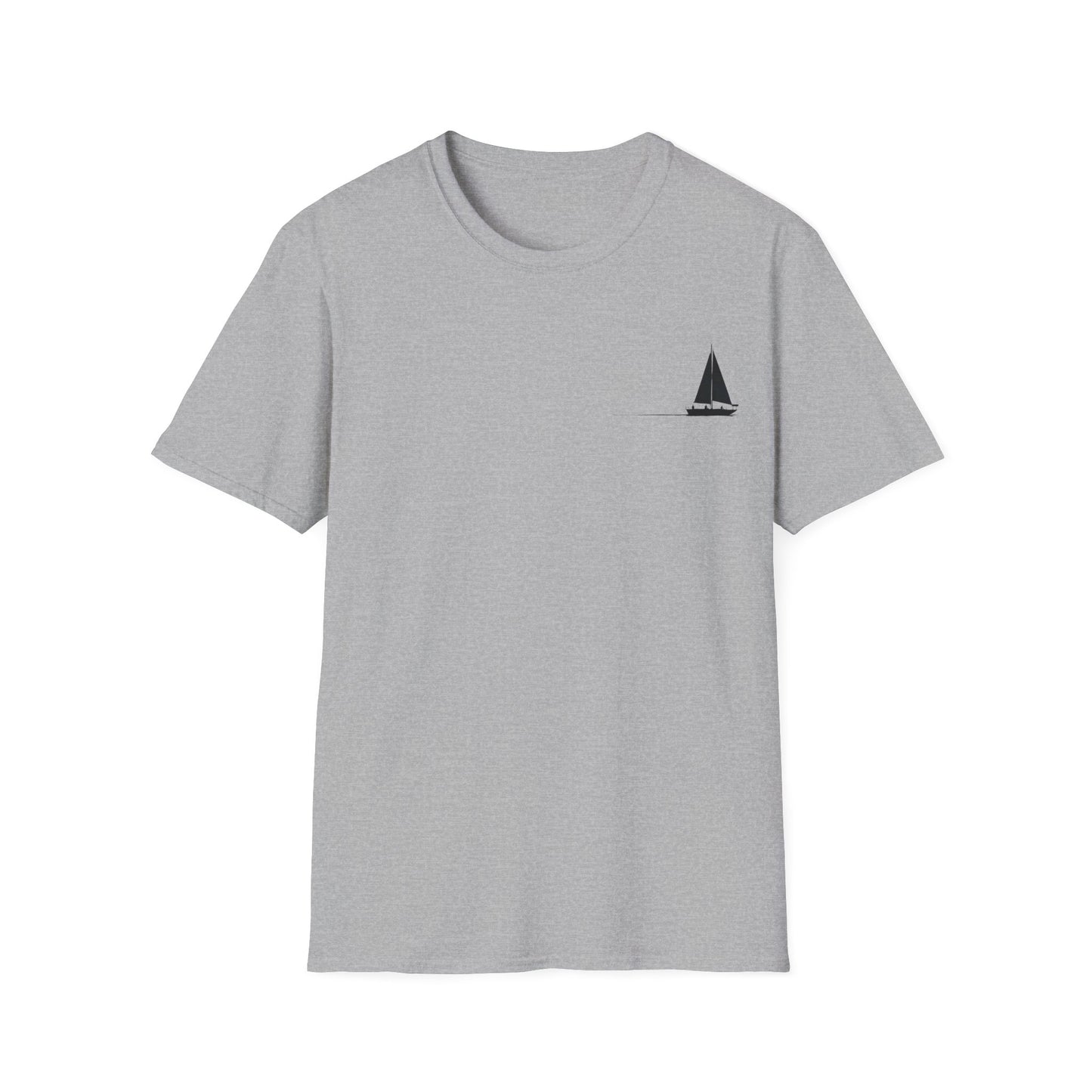 And The Journey Continues -  Minimalist Silhouette Sailboat T-Shirt