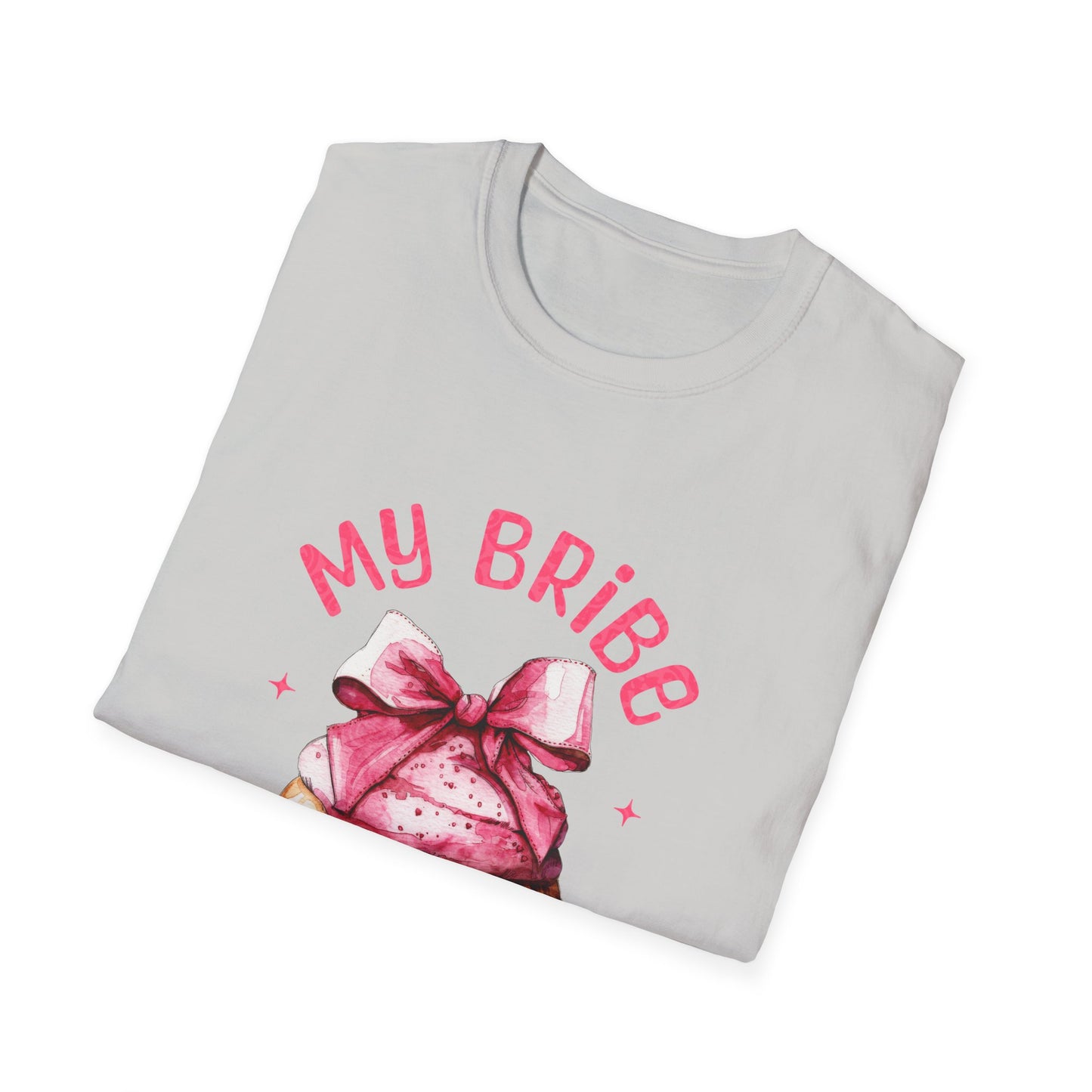 My Bribe Cupcake Makes Me Happy Inside Out -  Watercolor Pink Cupcake T-Shirt