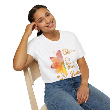 Bloom In Your Own Hue - Watercolor Asymmetrical Floral T-Shirt