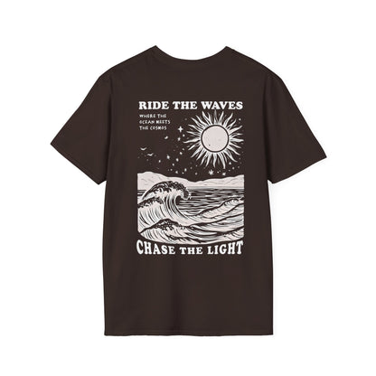 Ride the Waves - Vintage Ocean Waves and Cosmos T-Shirt