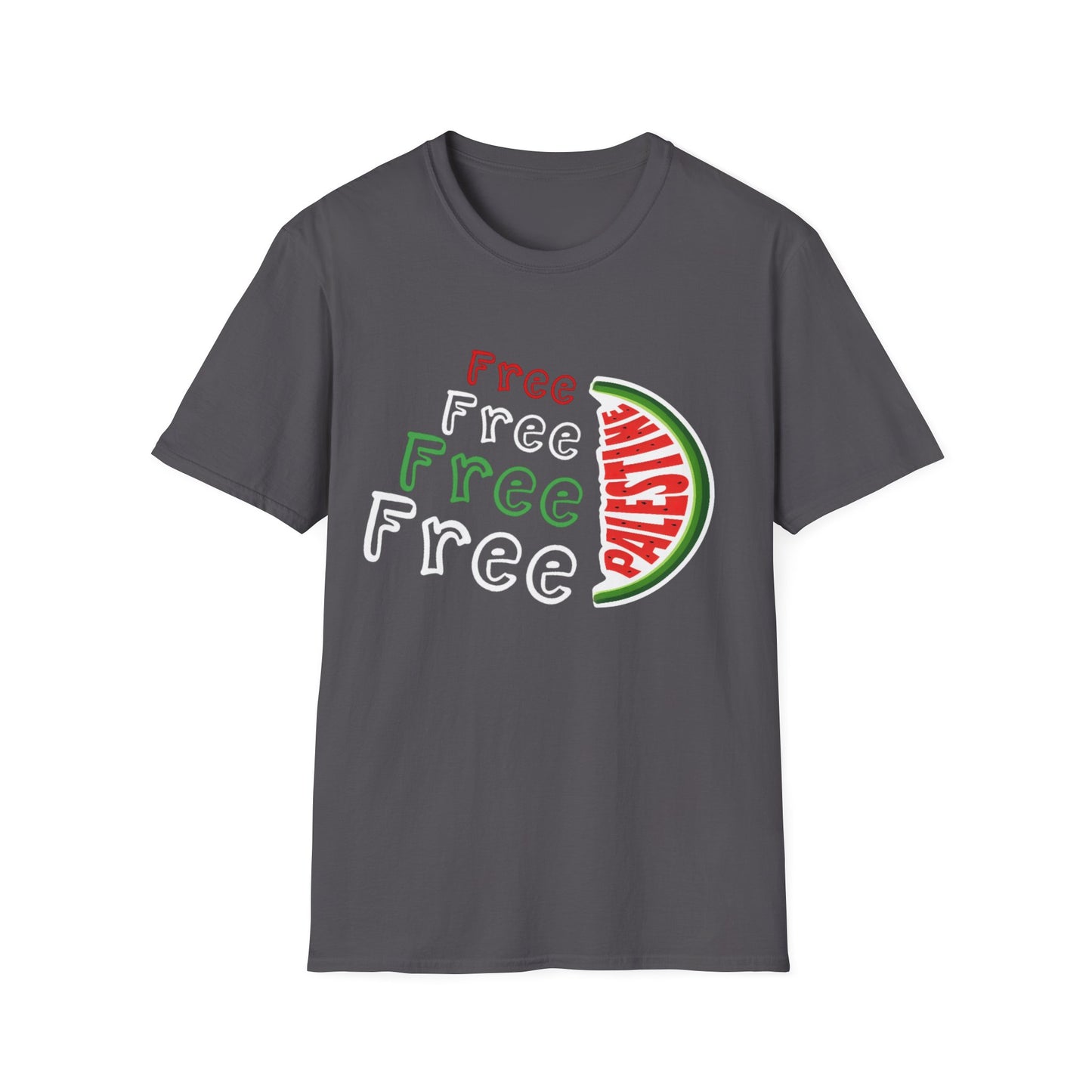 Free Palestine - Asymmetrical Typography T-Shirt