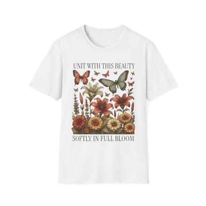 Unit With This Beauty - Vintage Flowers and Butterflies T-Shirt