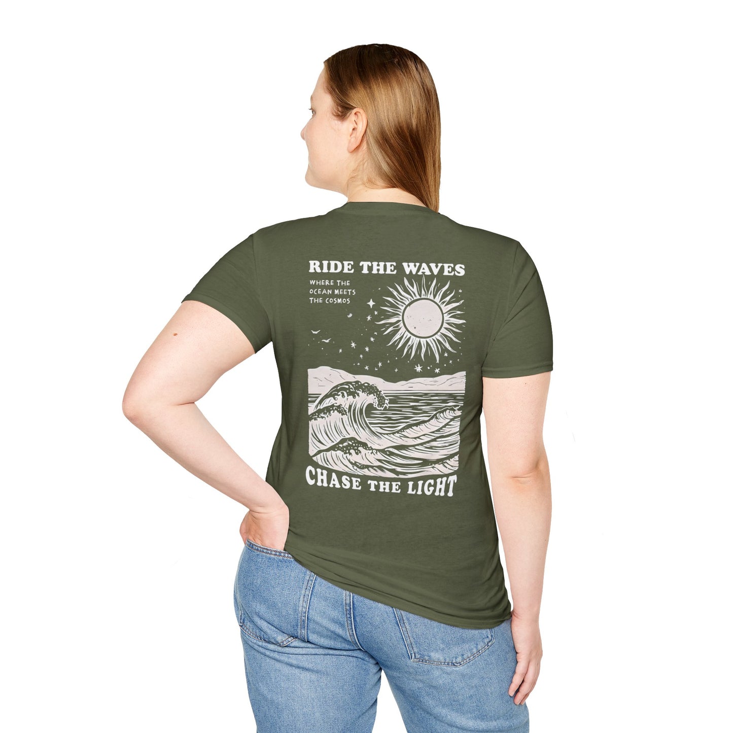 Ride the Waves - Vintage Ocean Waves and Cosmos T-Shirt