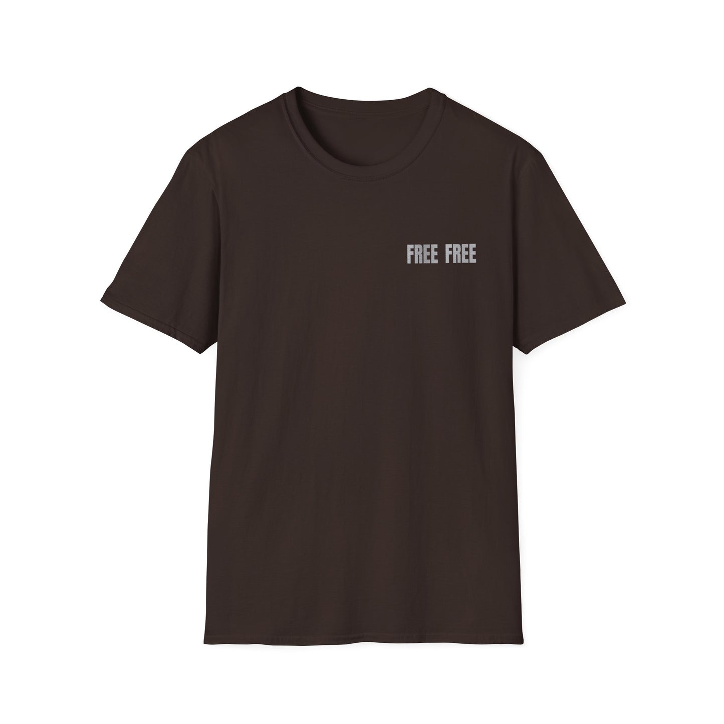 Free Free Free Palestine - Monochrome Metallic-like Style Typography  Front and Back Design T-Shirt