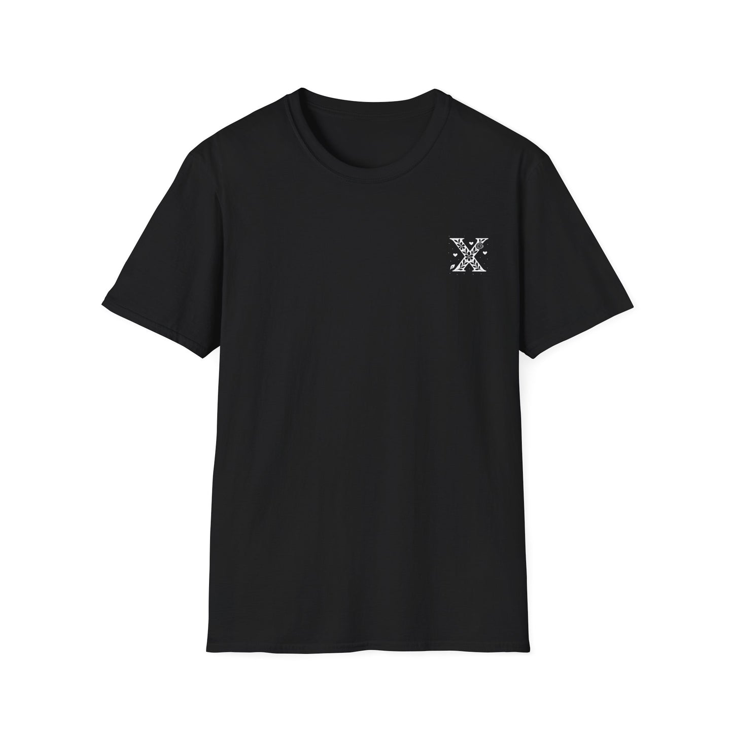 Letter X Flower T-Shirt - Letters Flowers Patterns Front And Back Design