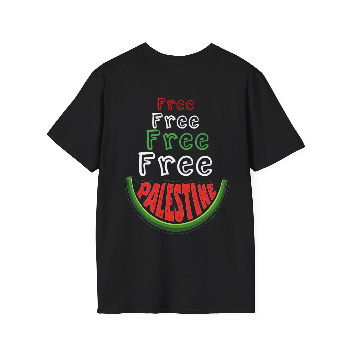 Free Palestine - Typography Front And Back Design T-Shirt