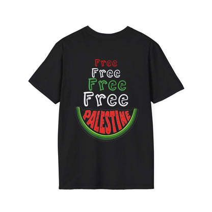 Free Palestine - Typography Front And Back Design T-Shirt
