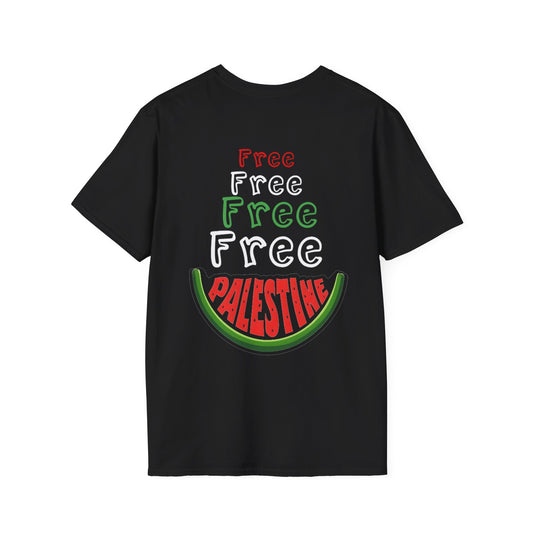 Free Palestine - Typography Front And Back Design T-Shirt