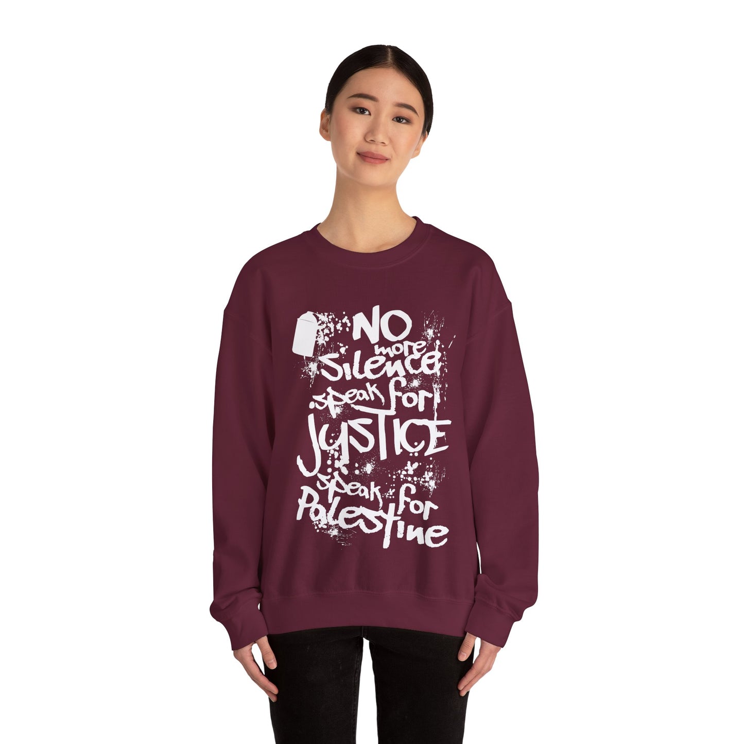 No more Silence, Speak for Injustice, Speak for Palestine - Monochrome Graffiti Sweatshirt