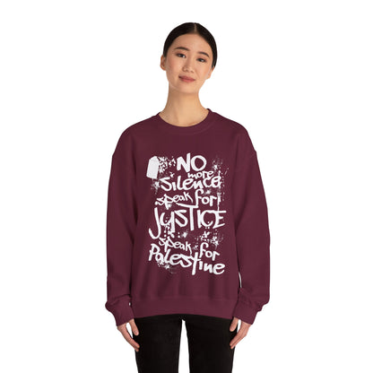 No more Silence, Speak for Injustice, Speak for Palestine - Monochrome Graffiti Sweatshirt