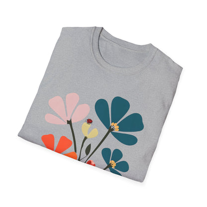 Vibrant Flowers Minimalistic T-Shirt Design