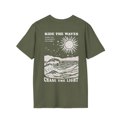 Ride the Waves - Vintage Ocean Waves and Cosmos T-Shirt