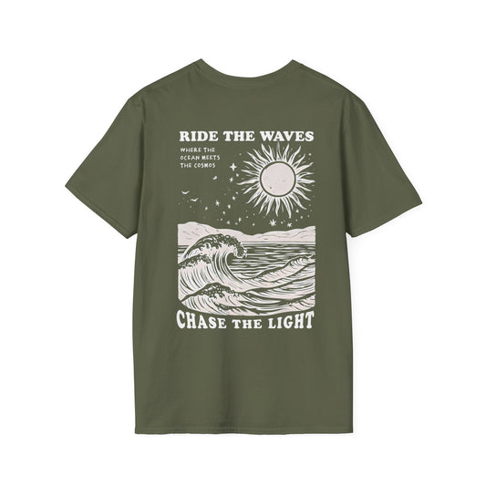 Ride the Waves - Vintage Ocean Waves and Cosmos T-Shirt