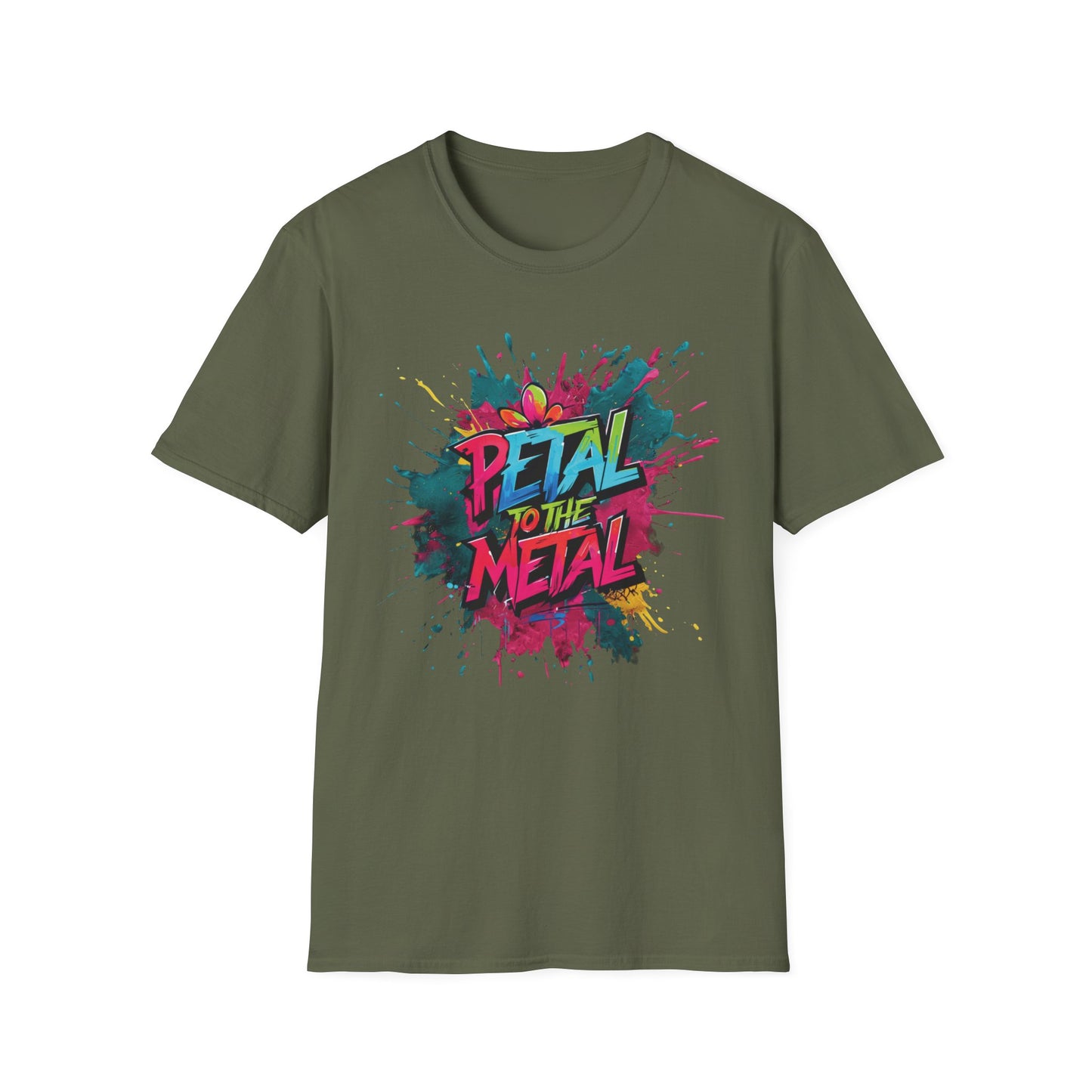 Petal To The Metal  – Playful Vibrant Graffiti Typography T-Shirt