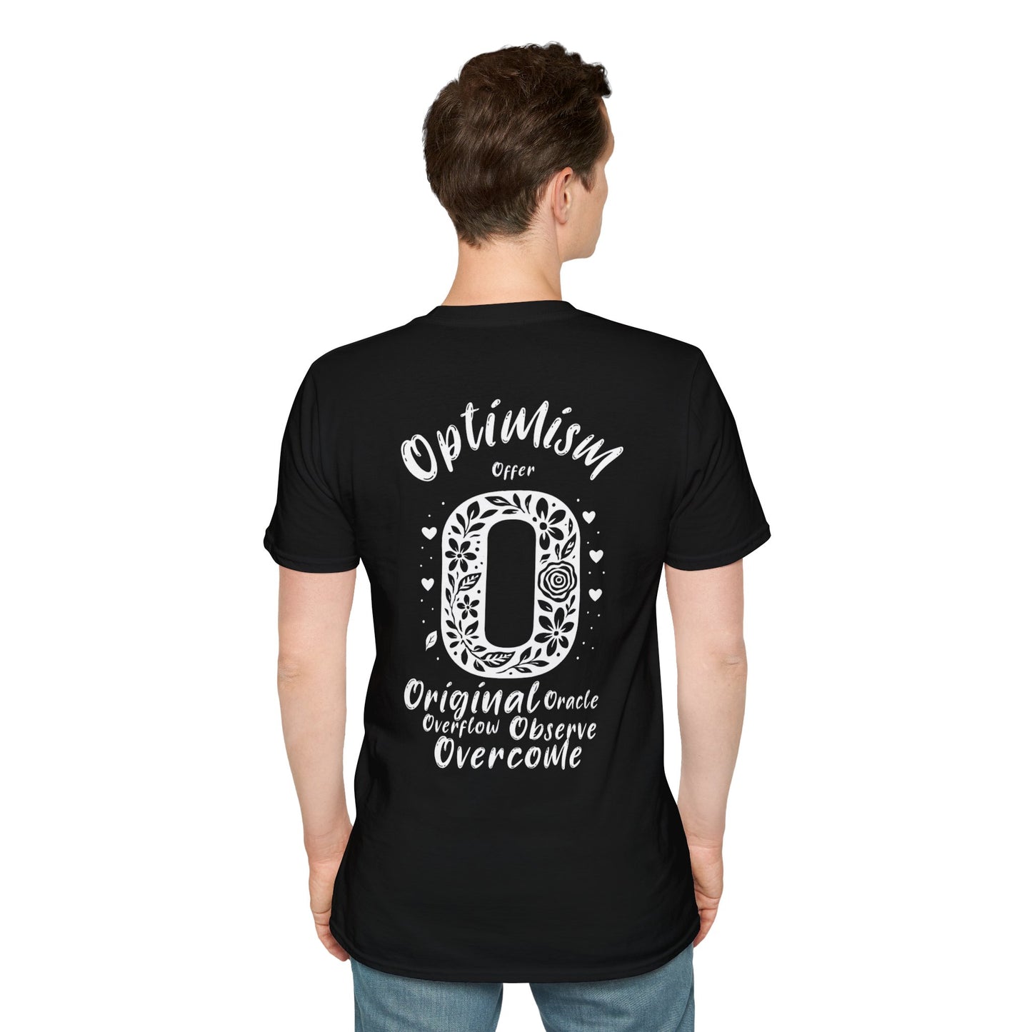 Letter O Flower T-Shirt - Letters Flowers Patterns Front And Back Design