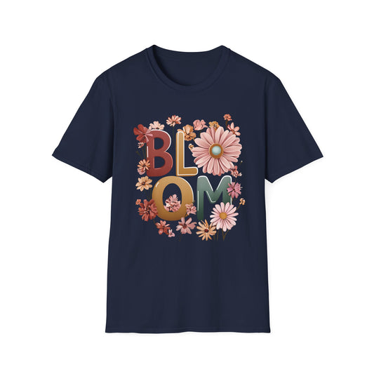 Vibrant Vintage Bloom T-Shirt - Typography with Floral Frame Design