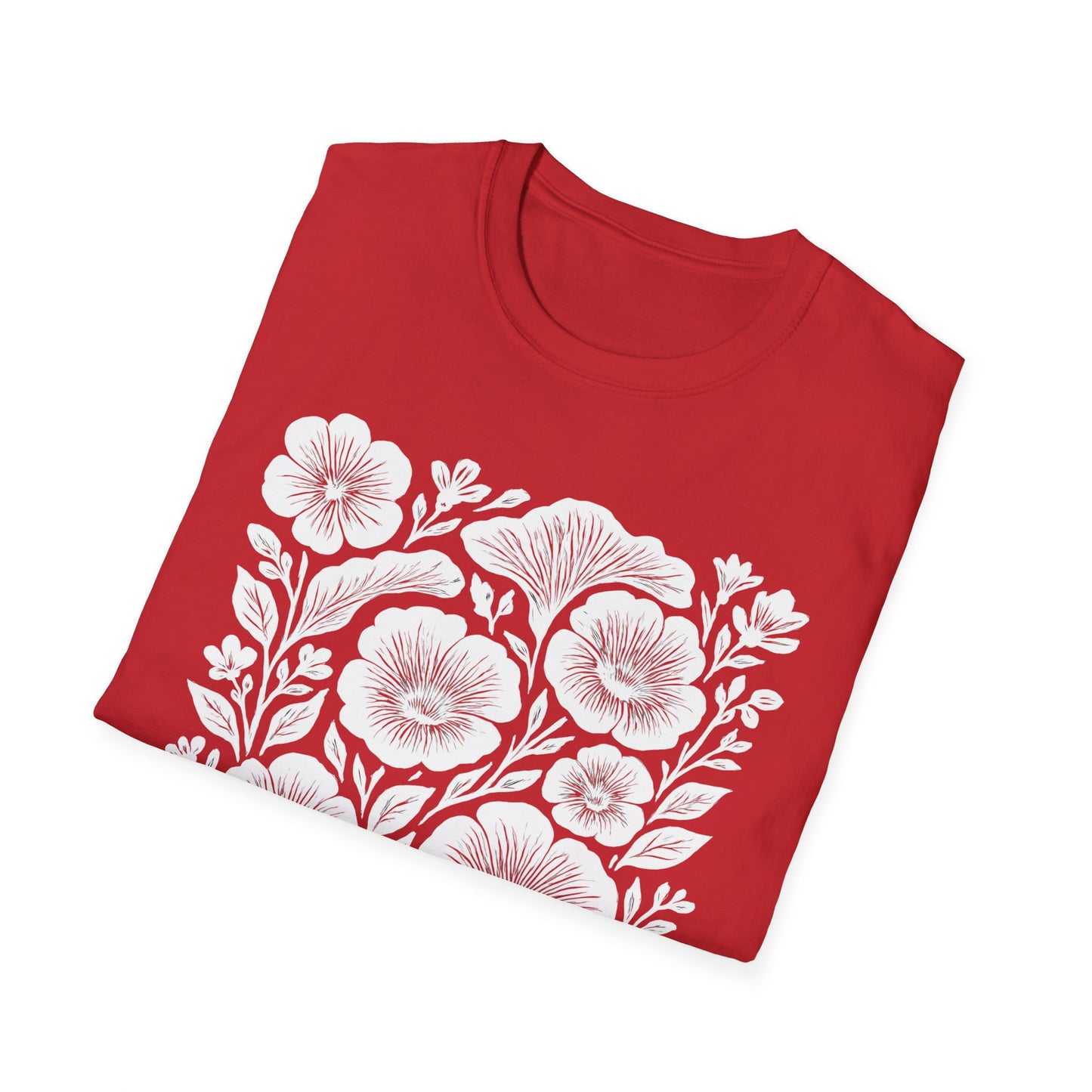 Monochrome Silhouette Cut-out Floral T-Shirt